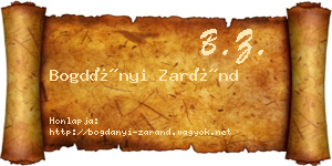 Bogdányi Zaránd névjegykártya